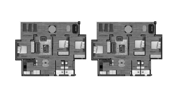 House floor plan, 3 bedrooms in Velapi Golf No. 5 (2D)